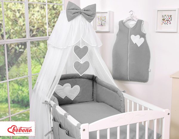 Mosquito-net made of chiffon- Hanging Hearts anthracite - Image 3