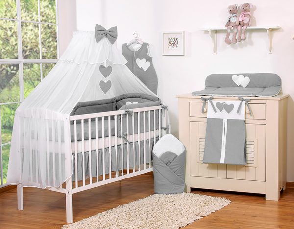 Mosquito-net made of chiffon- Hanging Hearts anthracite - Image 6