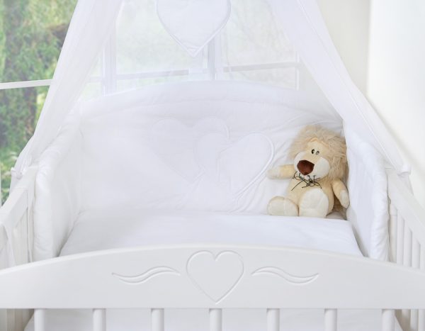 Bedding set 5-pcs with mosquito-net- Hanging Hearts white - Image 8