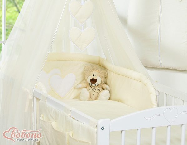 Bedding set 5-pcs with mosquito-net- Hanging Hearts cream - Image 8