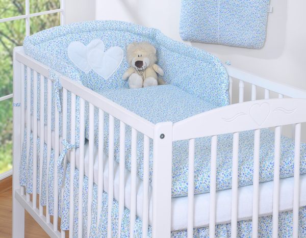 Bedding set 2-pcs- Hanging Hearts little blue flowers - Image 6