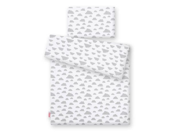 Baby cotton bedding set 2-pcs 120x90 cm- clouds gray - Image 4