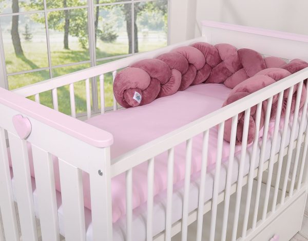 Knot bumper minky 180cm - pastel pink - Image 4