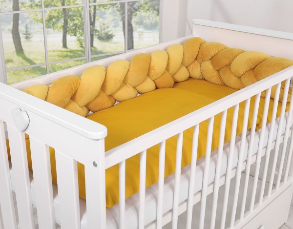 Knot bumper minky 180cm- honey yellow - Image 2
