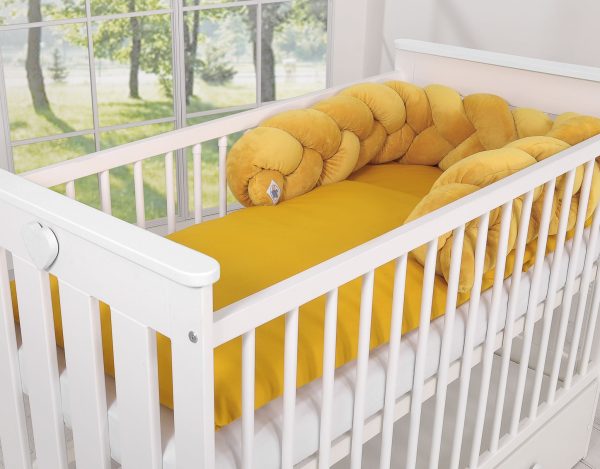 Knot bumper minky 180cm- honey yellow - Image 3