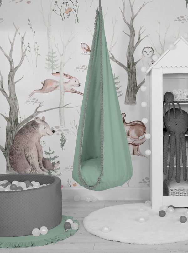 Hanging swing hammock cocoon - pastel green - Image 5