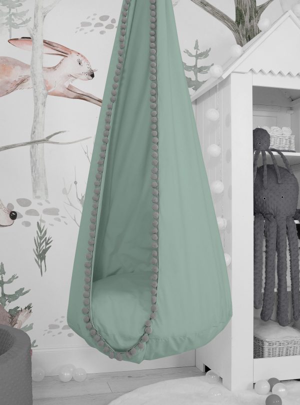 Hanging swing hammock cocoon - pastel green - Image 6