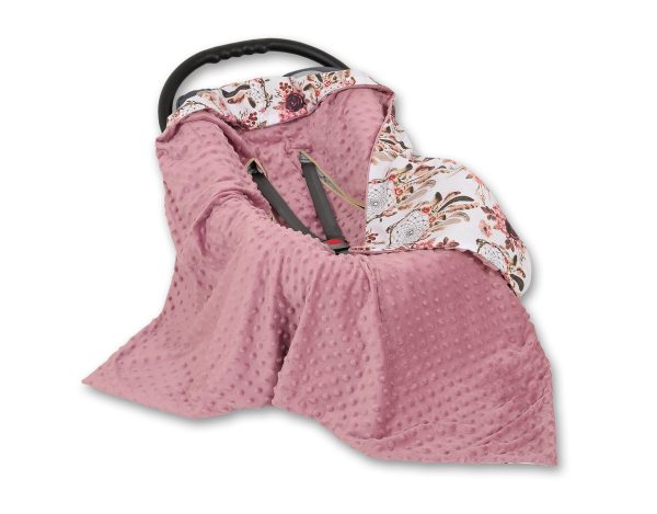 Big double-sided car seat blanket for babies - flower dream catchers/pastel violet - Image 3