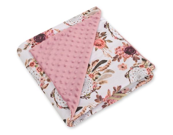 Big double-sided car seat blanket for babies - flower dream catchers/pastel violet - Image 4