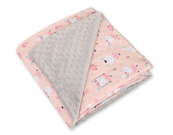 Big double-sided car seat blanket for babies - ballerinas pink/gray - Image 4