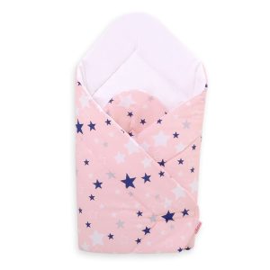 Baby nest -  pink-navy blue stars