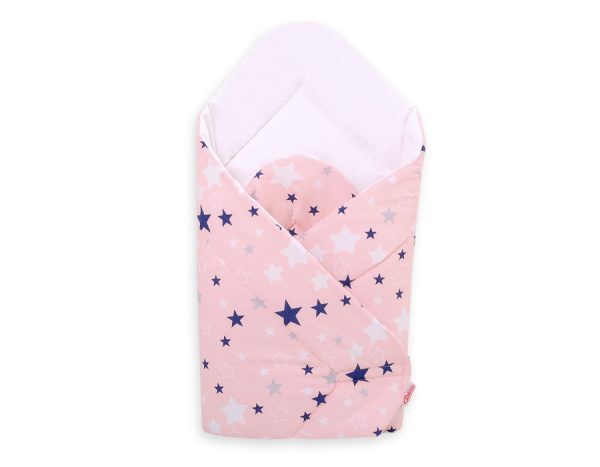 Baby nest -  pink-navy blue stars