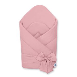 Baby nest with stiffening with bow - pastel pink