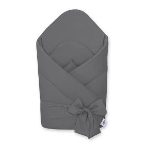Baby nest with stiffening with bow - anthracite