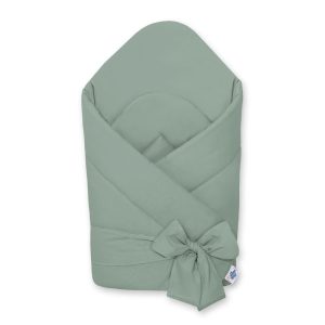 Baby nest with stiffening with bow - pastel green