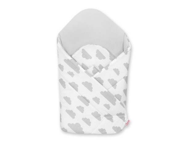 Baby nest with stiffening  - clouds gray/gray