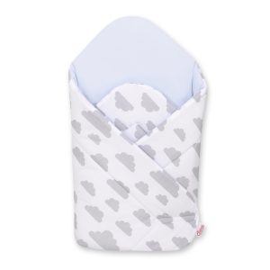 Baby nest with stiffening - clouds gray/blue