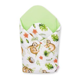 Baby nest with stiffening - sloths  beige/green