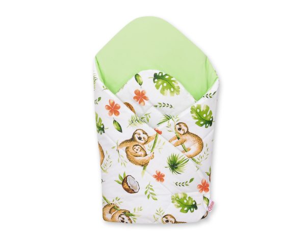 Baby nest with stiffening - sloths  beige/green