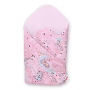 Baby nest with stiffening - unicorn pink/pink