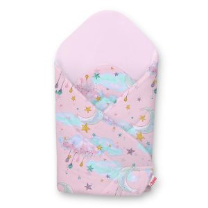 Baby nest with stiffening - moons pink/pink