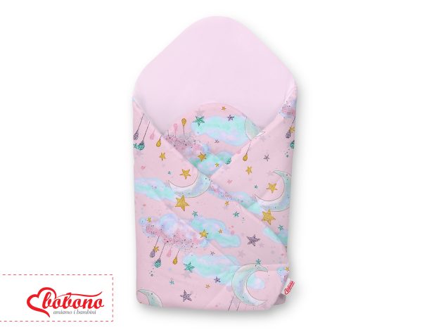 Baby nest with stiffening - moons pink/pink - Image 2
