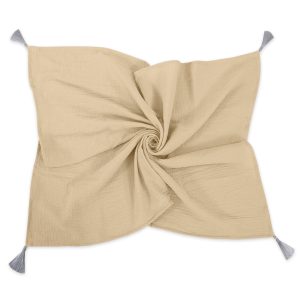 Muslin blanket for kids with tassels - camel