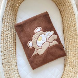 Polar fleece blanket for babies - Teddy Bear Barnaba brown