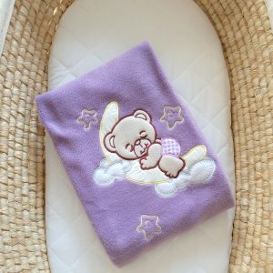 Polar fleece blanket for babies - Good night lilac