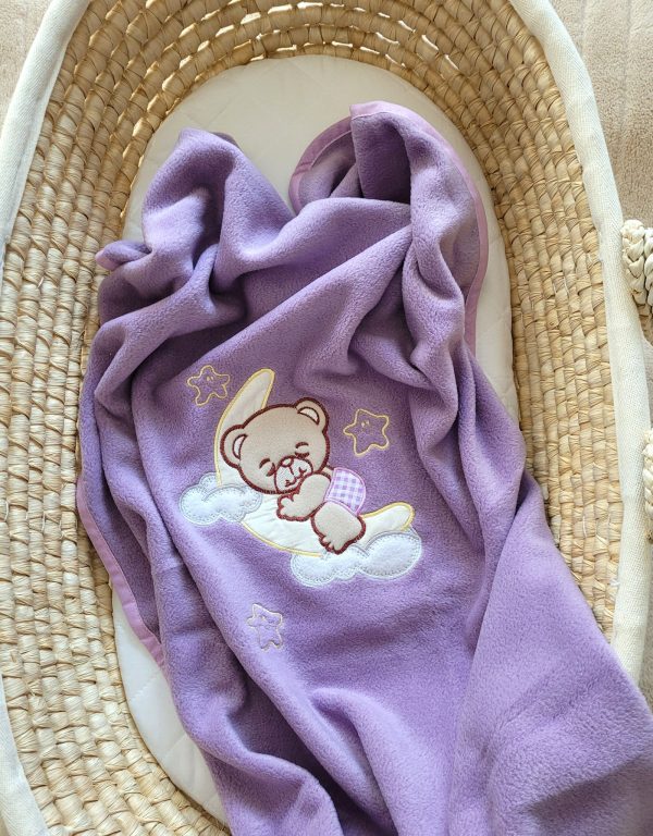 Polar fleece blanket for babies - Good night lilac - Image 3
