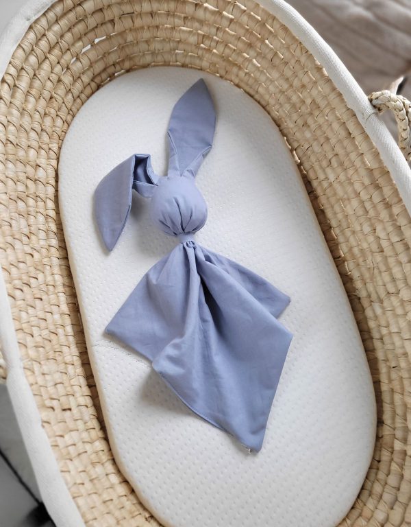 Soft cosy cuddly bunny blanket in cotton - Pastel blue - Image 2