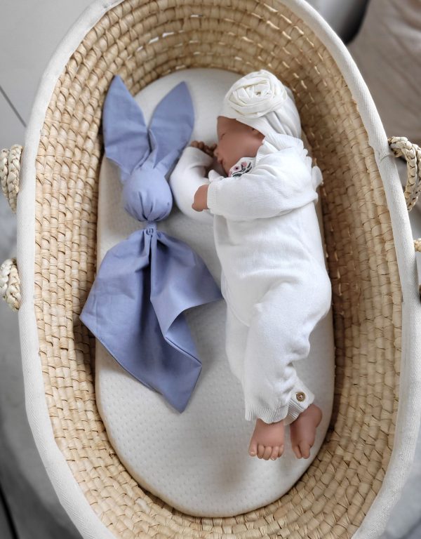 Soft cosy cuddly bunny blanket in cotton - Pastel blue - Image 3