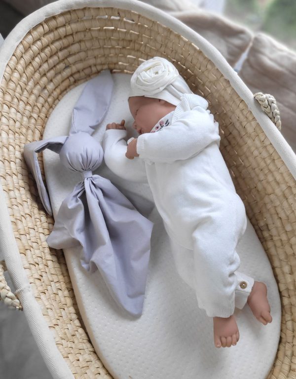 Soft cosy cuddly bunny blanket in cotton - Grey - Image 4