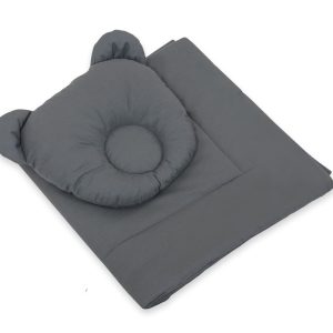Blanket with pillow - 2pcs set - anthracite