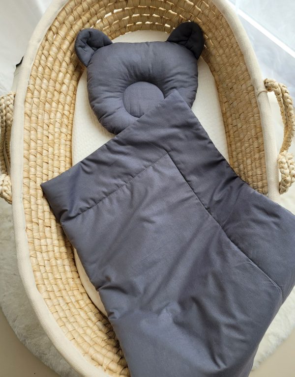 Blanket with pillow - 2pcs set - anthracite - Image 3