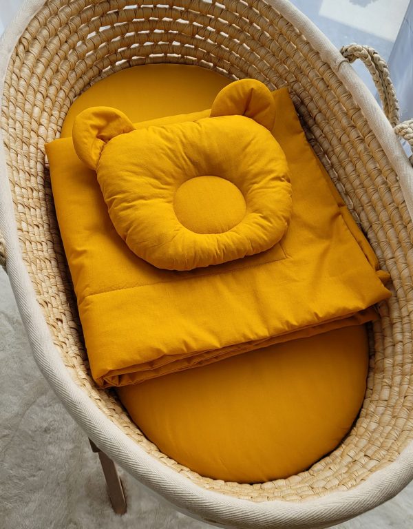 Blanket with pillow - 2pcs set - honey yellow - Image 3