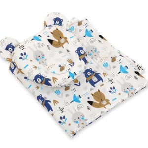 Duvet with pillow Teddy - 2pcs set - navy blue bears