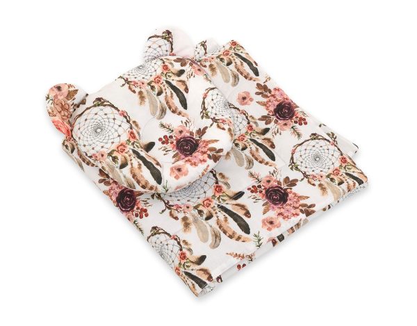 Duvet with pillow Teddy - 2pcs set - flower dream catchers