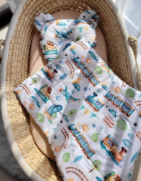 Duvet with pillow Teddy - 2pcs set - turquoise train - Image 5