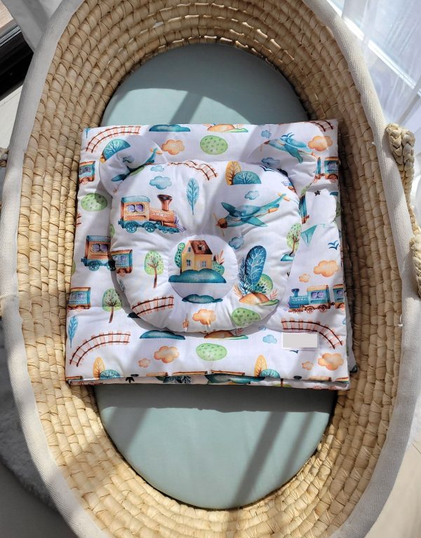 Duvet with pillow Teddy - 2pcs set - turquoise train - Image 6