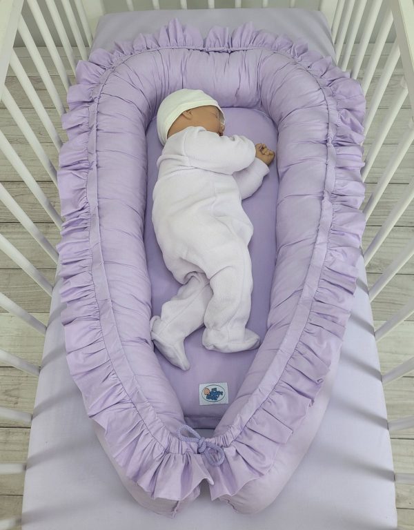 Baby nest Premium Cocoon for infants with a ruffle MY SWEET BABY- lila - Image 5