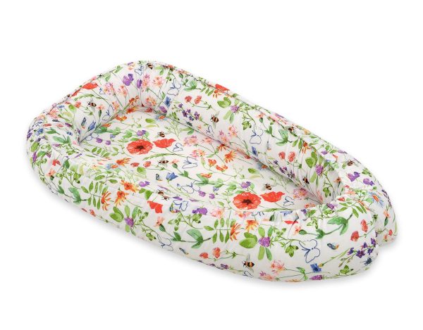 Baby nest double-sided Premium Cocoon for infants BOBONO - meadow - Image 3