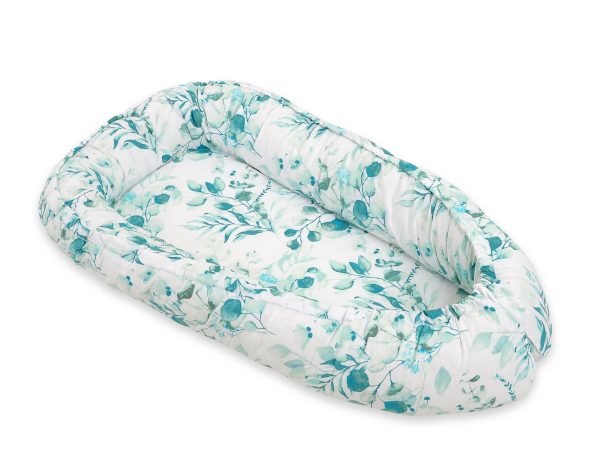 Baby nest double-sided Premium Cocoon for infants BOBONO- eucaliptus mint - Image 3