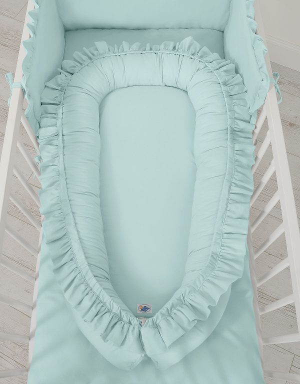 Baby nest Premium Cocoon for infants with a ruffle MY SWEET BABY- mint - Image 4