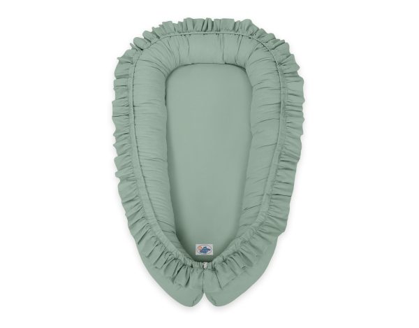Baby nest Premium Cocoon for infants with a ruffle MY SWEET BABY- pastelgreen - Image 3