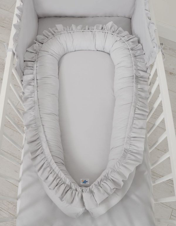 Baby nest Premium Cocoon for infants with a ruffle MY SWEET BABY- grey - Image 3