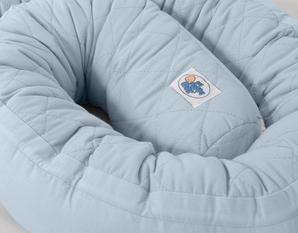 2-in-1 - Baby nest quilted - snake pillow bumper - blue - Image 5