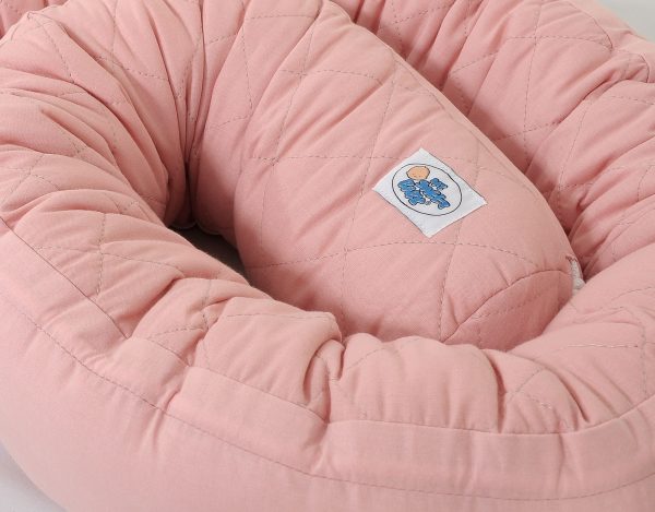 2-in-1 - Baby nest quilted - snake pillow bumper - pastel pink - Image 5
