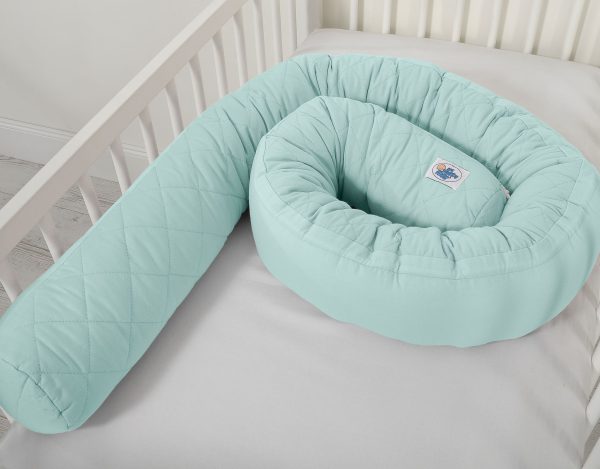 2-in-1 - Baby nest quilted - snake pillow bumper - mint - Image 4