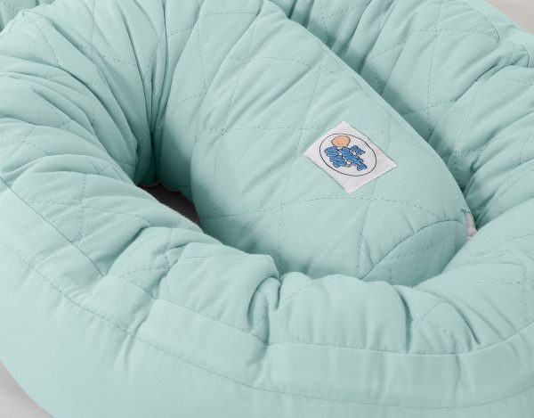 2-in-1 - Baby nest quilted - snake pillow bumper - mint - Image 5